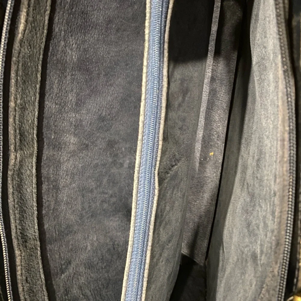 Vintage blue portfolio satchel laptop bag - Picture 6 of 6